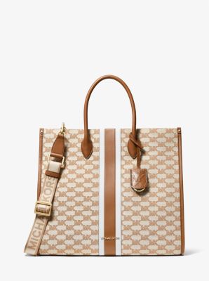Mirella Large Striped Logo Jacquard Tote Bag