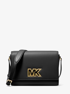 Manhattan Medium Leather and Logo Satchel Michael Kors