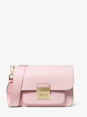 Michael Kors Sloan Editor Medium Leather Shoulder Bag In Pink
