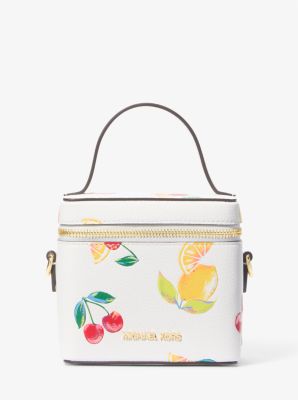 Petit sac à bandoulière Sandrine pailleté à motif imprimé de fruits