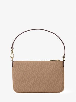 Jet Set Small Signature Logo Convertible Wristlet in CAMEL | Michael Kors