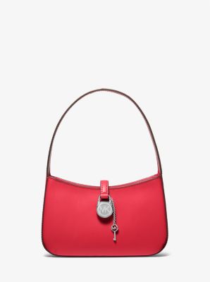 Lyra Small Leather Pochette in BRIGHT RED | Michael Kors