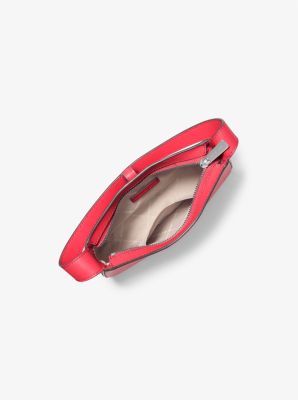 Lyra Small Leather Pochette in BRIGHT RED | Michael Kors