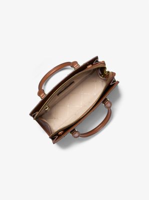 Sheila Small Studded Patchwork and Signature Logo Satchel