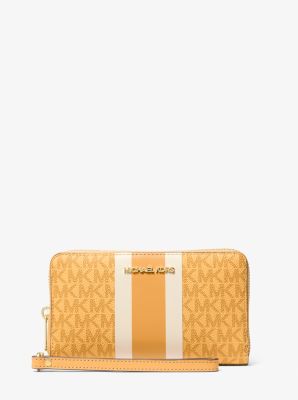 Jet Set Travel Large Striped Signature Logo Smartphone Wallet