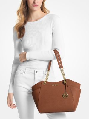 Jet Set Large Saffiano Leather Shoulder Bag