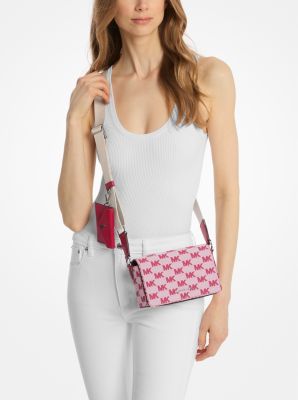Vincent Small Logo Jacquard Crossbody Bag with Card Case