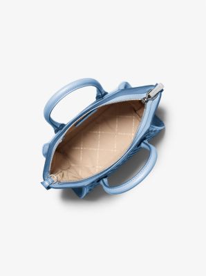 Avril Small Woven Satchel in LIGHT SKY | Michael Kors