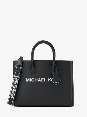 Michael Kors Mirella Medium Pebbled Leather Tote Bag In Black