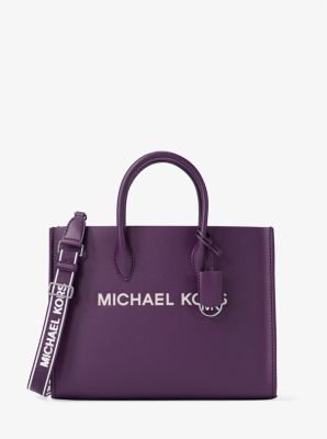 Michael Kors Mirella Medium Pebbled Leather Tote Bag In Purple
