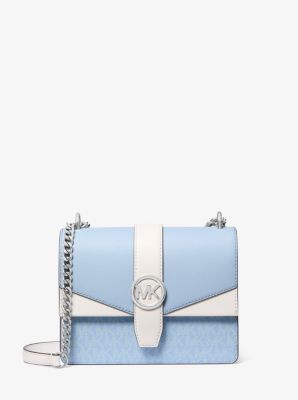 Greenwich Small Color-Block Signature Logo Crossbody Bag