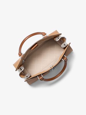 Sacoche Hamilton de taille moyenne en cuir à blocs de couleurs