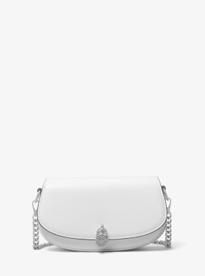 Thumbnail - MK Wandelbare Umhängetasche Mila Small Aus Leder - Weiss - Michael Kors