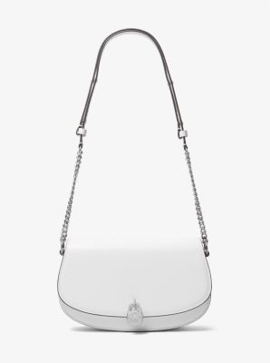 MK Messenger-Tasche Mila Medium Aus Leder - Weiss