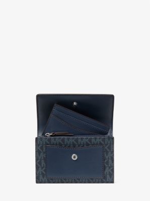 Portefeuille Jet Set 2 en 1 de taille moyenne à logo Signature