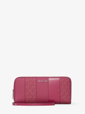 Jet Set Large Studded Patchwork and Signature Logo Continental Wallet