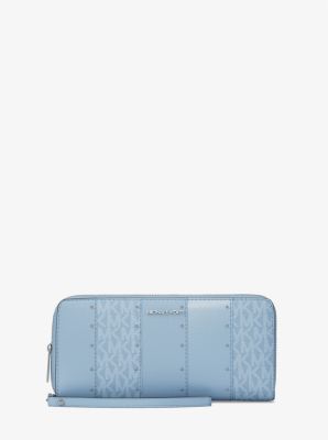 Jet Set Large Studded Patchwork and Signature Logo Continental Wallet