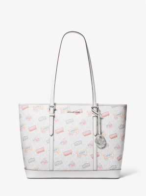 Jet Set Large Printed Signature Logo Tote Bag