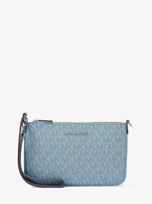 Jet Set Small Signature Logo Convertible Wristlet in PALE OCEAN | Michael Kors