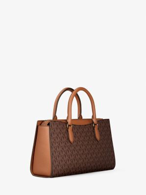 Arden Medium Signature Logo Top-Zip Satchel