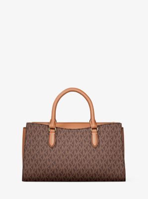 Arden Medium Signature Logo Top-Zip Satchel