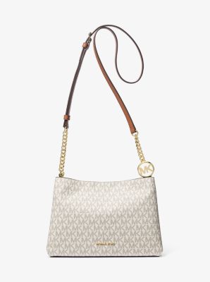 Christina Small Signature Logo Crossbody Bag in VANILLA | Michael Kors