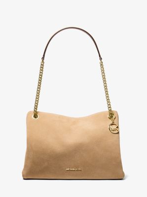 Christina Medium Suede Messenger Bag in CAMEL | Michael Kors