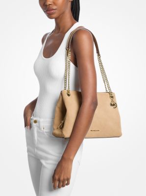 Christina Medium Suede Messenger Bag in CAMEL | Michael Kors