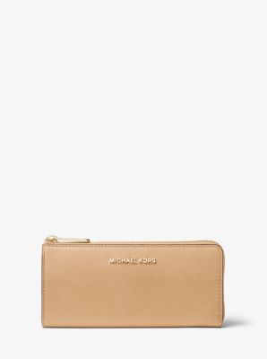 MICHAEL KORS Jet Set Travel Large Saffiano Leather Quarter-Zip Wallet  (luggage) 