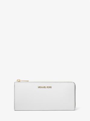 Jet Set Travel Large Saffiano Leather Quarter-Zip Wallet