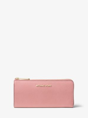 PRADA Small Saffiano Leather Zip Around Wallet Pink- 20% OFF