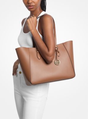 Jet Set Travel Large Signature Logo 3-in-1 Tote Bag in LUGGAGE | Michael Kors