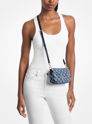 Carmela Small Patchwork Denim Convertible Crossbody Bag in DENIM LAV&Eacute; | Michael Kors