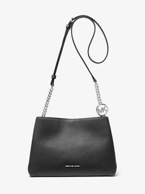 Christina Small Pebbled Leather Crossbody Bag in BLACK | Michael Kors