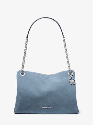 Christina Medium Suede Messenger Bag in DENIM | Michael Kors