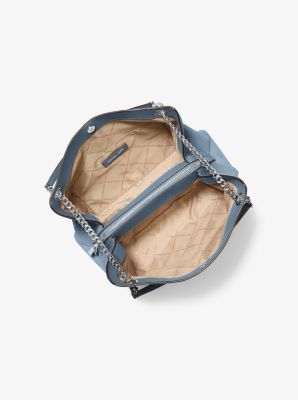 Christina Medium Suede Messenger Bag in DENIM | Michael Kors