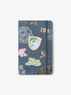 Medium Embellished Denim Notebook in WASHED DENIM | Michael Kors