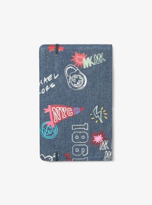 Medium Embellished Denim Notebook in WASHED DENIM | Michael Kors