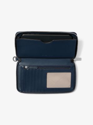 Jet Set Travel Large Striped Signature Logo Smartphone Wallet in NAVY | Michael Kors