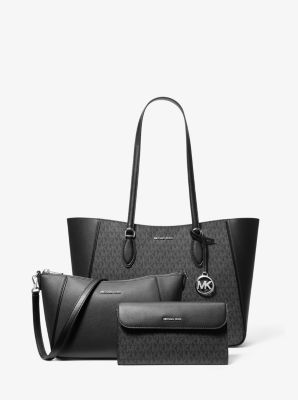 Jet Set Travel Large 3-in-1 Signature Logo Tote Bag in NOIR | Michael Kors