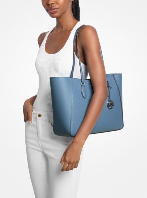 Jet Set Travel Large Signature Logo 3-in-1 Tote Bag in DENIM | Michael Kors