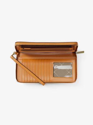 Jet Set Travel Large Pebbled Leather Wristlet