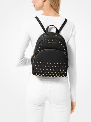 Abbey Medium Studded Pebbled Leather Backpack Michael Kors