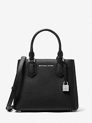 Adele Medium Pebbled Leather Crossbody Bag - BLACK/CEMENT - 35T8SAFM2L