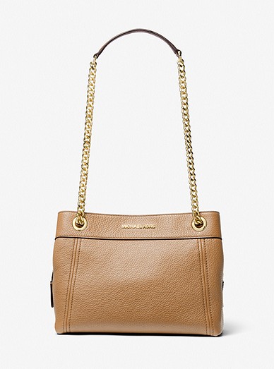 Michael Kors Jet Set Chain Leather Shoulder Bag Brown in Leather with Gold-tone  - US