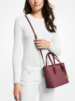 Michael Kors 'jet Set Travel' Saffiano Leather Top Zip Tote in Red