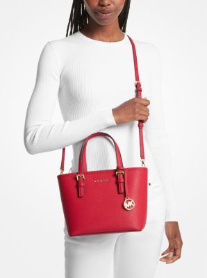 Michael Kors Xs Carry All Jet Set Travel Womens Tote Red 35T9GTVT0L-red