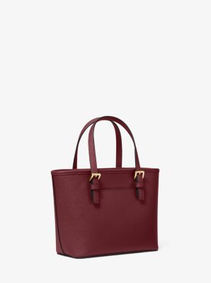Michael Kors Jet Set Travel Large Saffiano Leather Top-zip Tote In Cherry