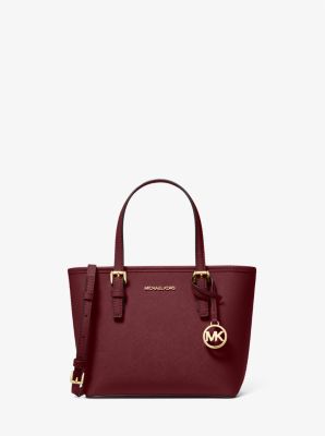 Michael Kors Jet Set Travel Extra-small Saffiano Leather Top-zip Tote Bag In Red