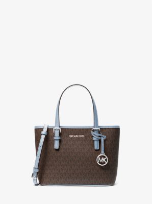 Michael Kors Travel Extra-Small Logo Top-Zip Tote Bag Black/Brown